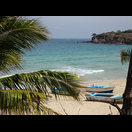 Blick vom Balkon unseres Hotels